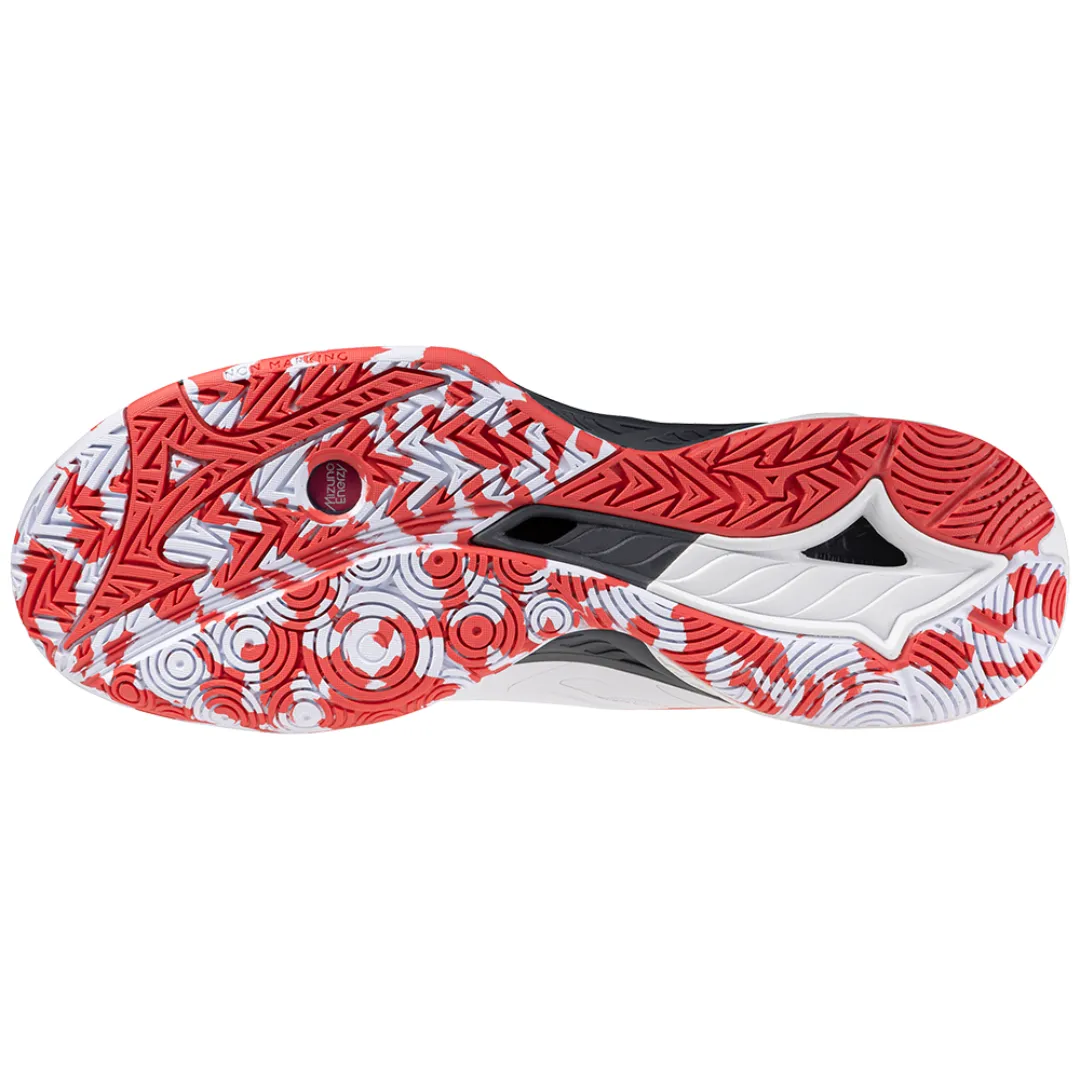 Mizuno Wave Fang 2 2024 Unisex Badminton Shoes (White/Radiant Red/Ebony)