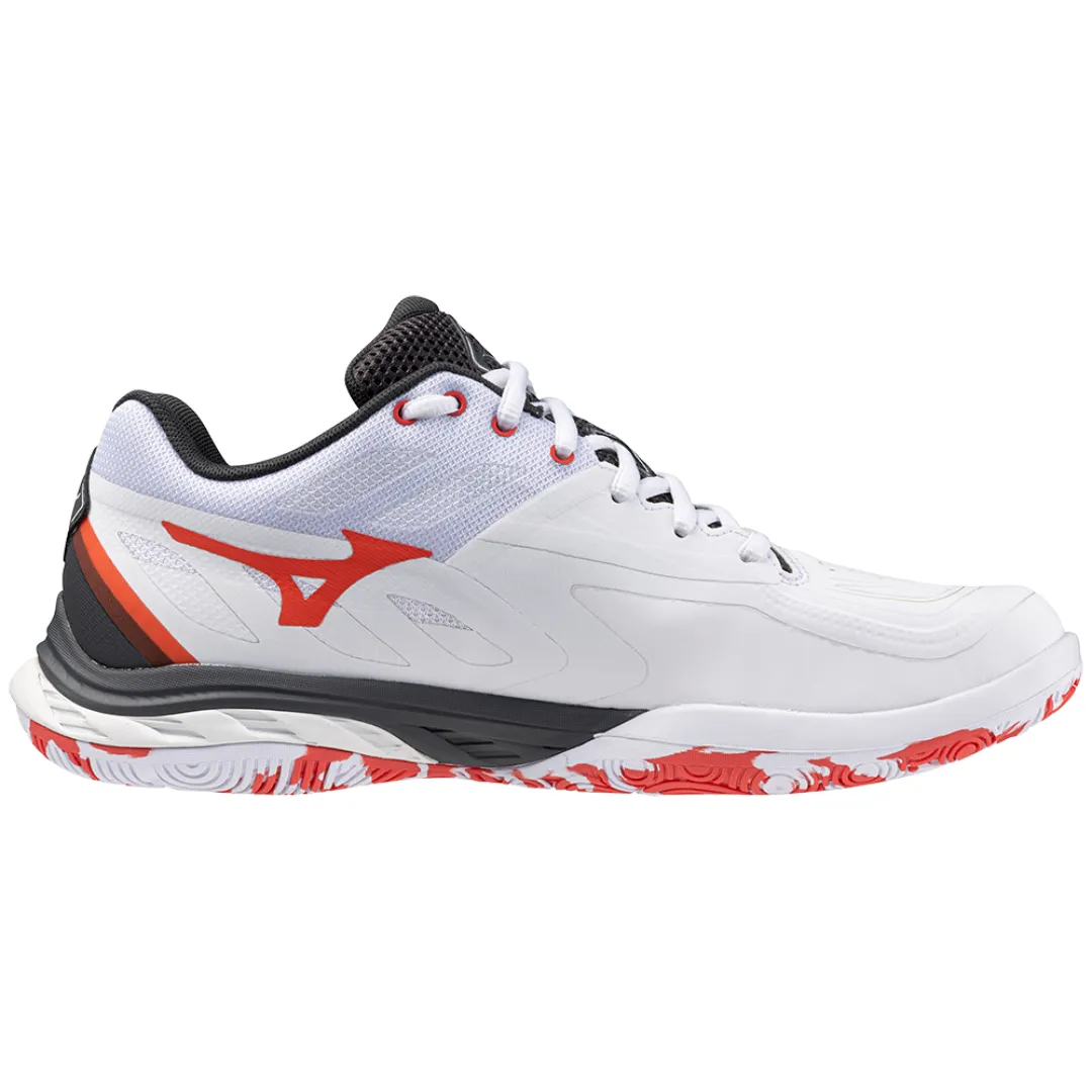 Mizuno Wave Fang 2 2024 Unisex Badminton Shoes (White/Radiant Red/Ebony)