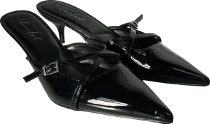 New Look Black Cross Over Slip On Heels UK 7 EU 40 👠