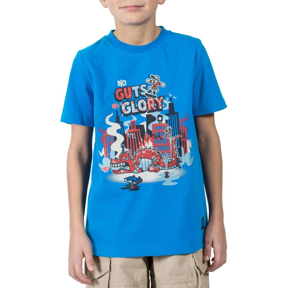 No Guts Junior Short-Sleeved Skateboarding T-Shirt - Blue