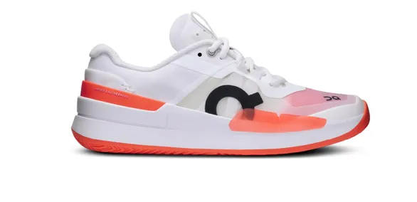 On Women's THE ROGER Pro 2 Tennis Shoes White and Flame