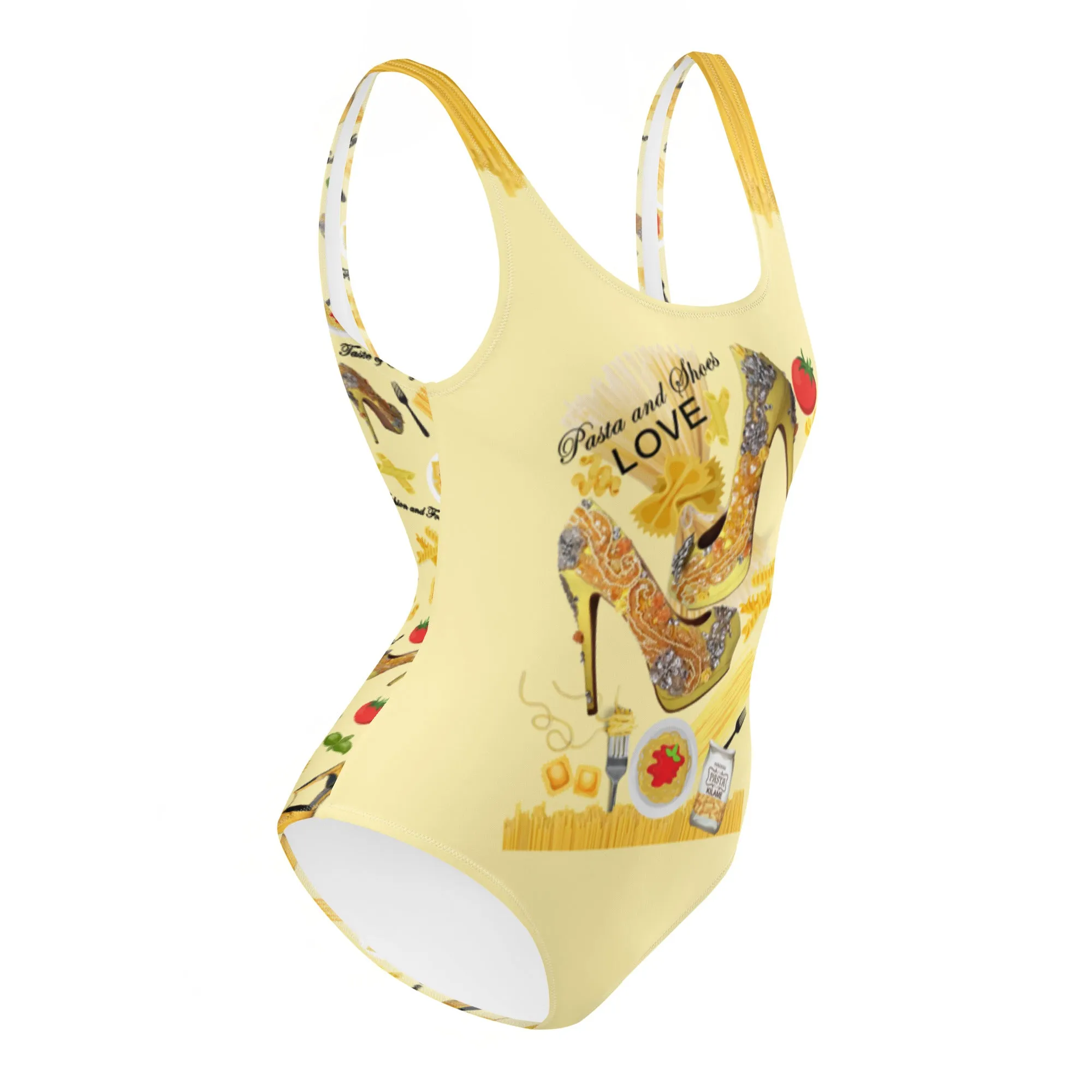 One-Piece Swimsuit 'Pasta and shoes'