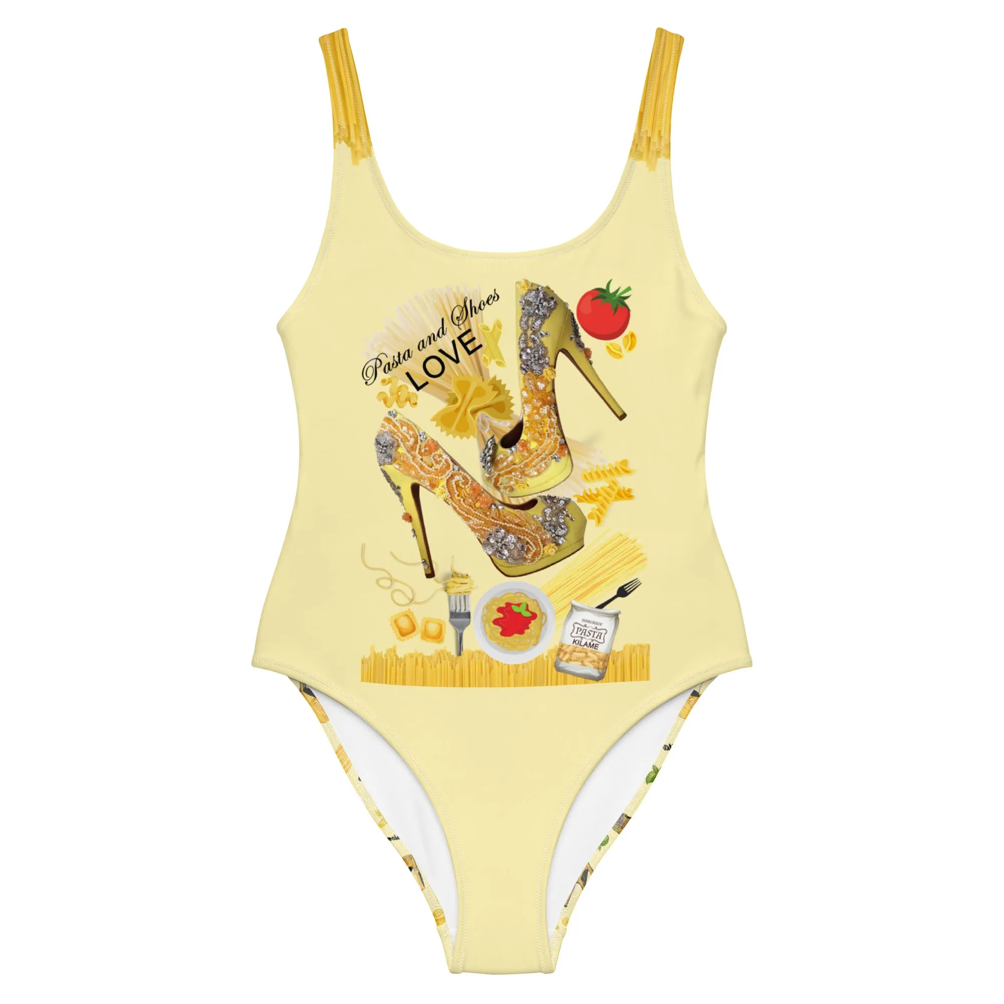 One-Piece Swimsuit 'Pasta and shoes'