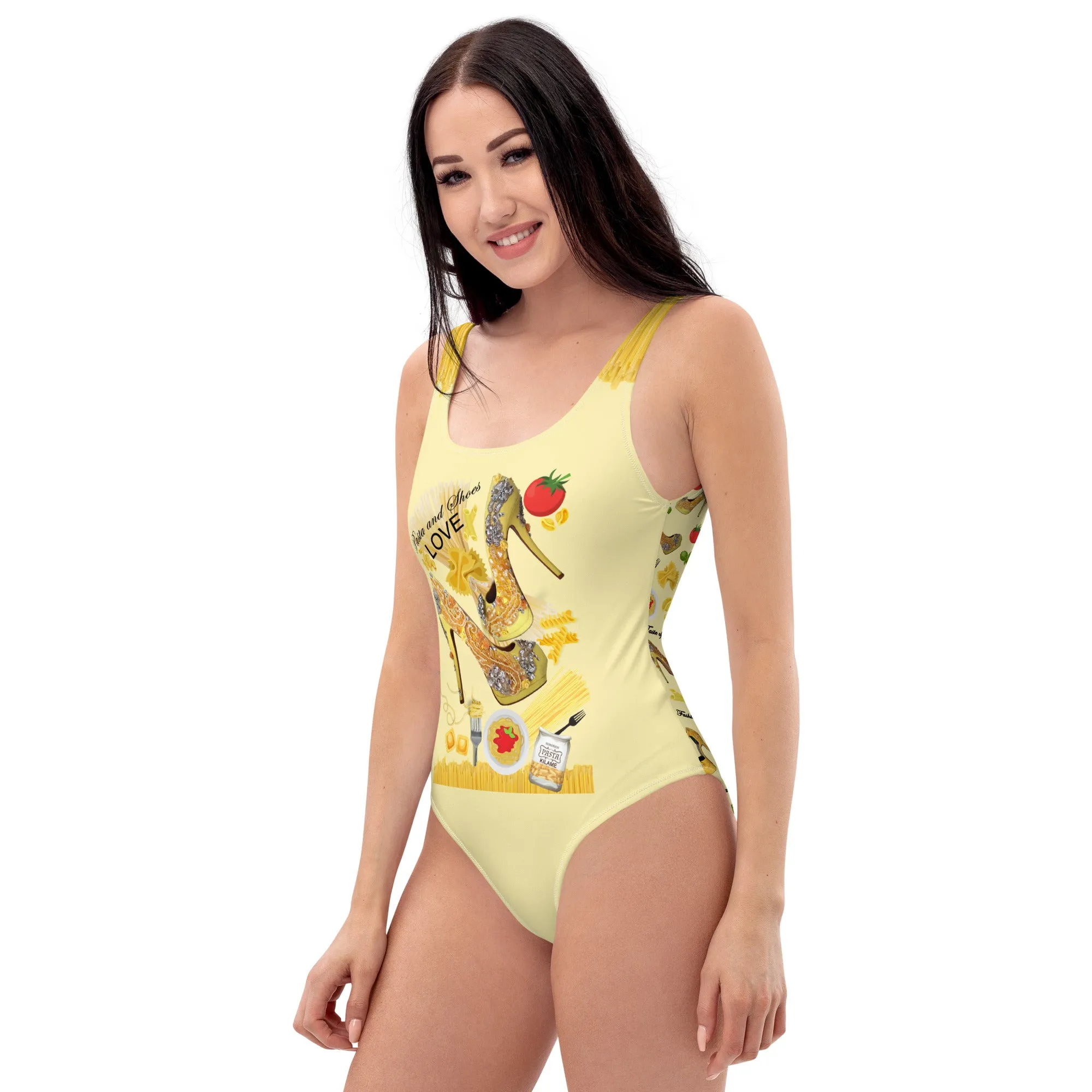 One-Piece Swimsuit 'Pasta and shoes'