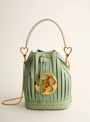 Outhouse   I   Oh Poppi Everlane Bucket Bag in Macaron Green Vegan Leather Accessories OHBG21BB021