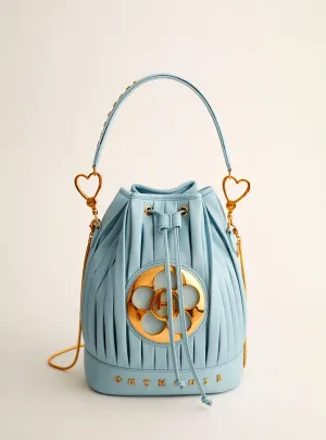 Outhouse   I   Oh Poppi Prince Street Bucket Bag in Powder Blue Vegan Leather Accessories OHBG21BB031
