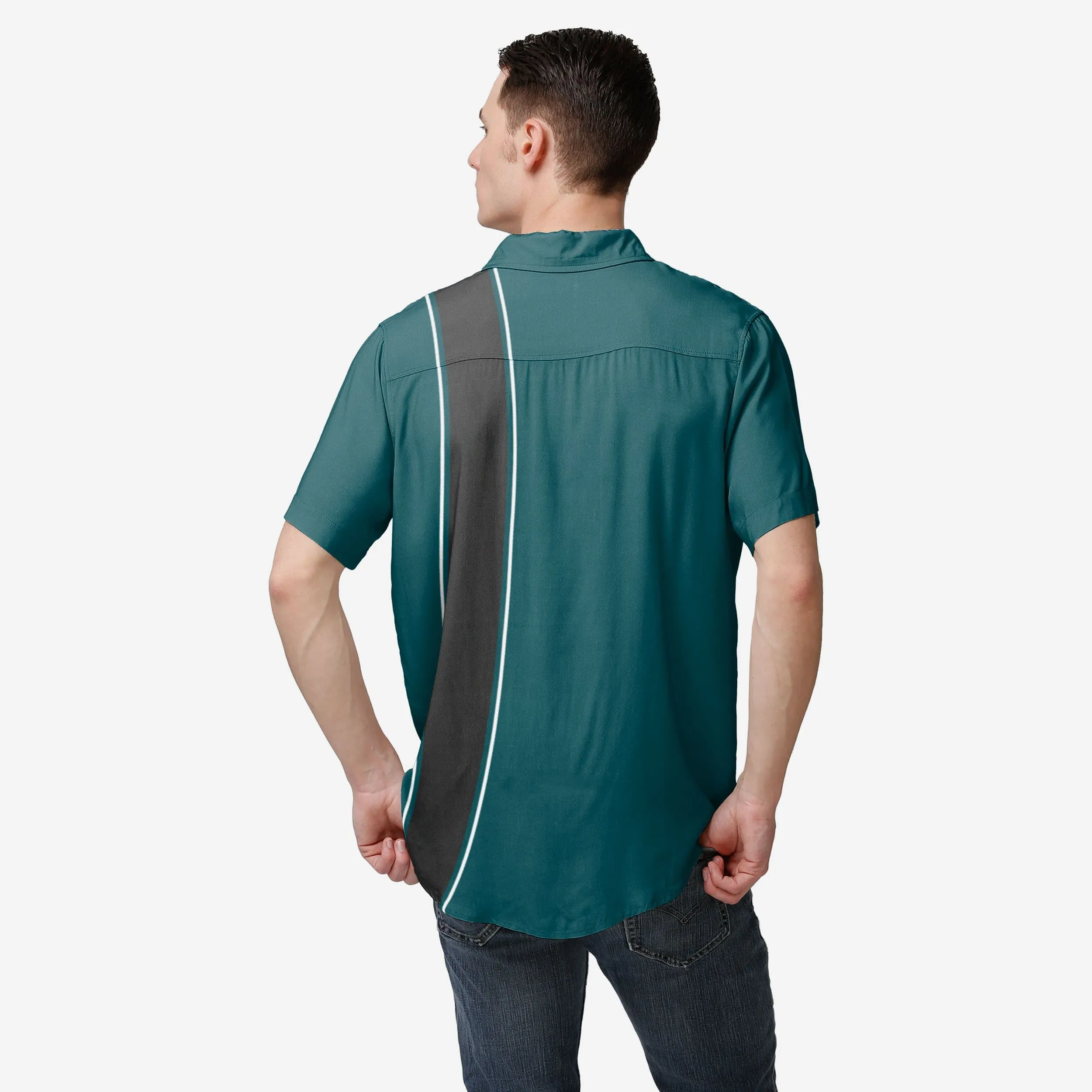 Philadelphia Eagles Bowling Stripe Button Up Shirt