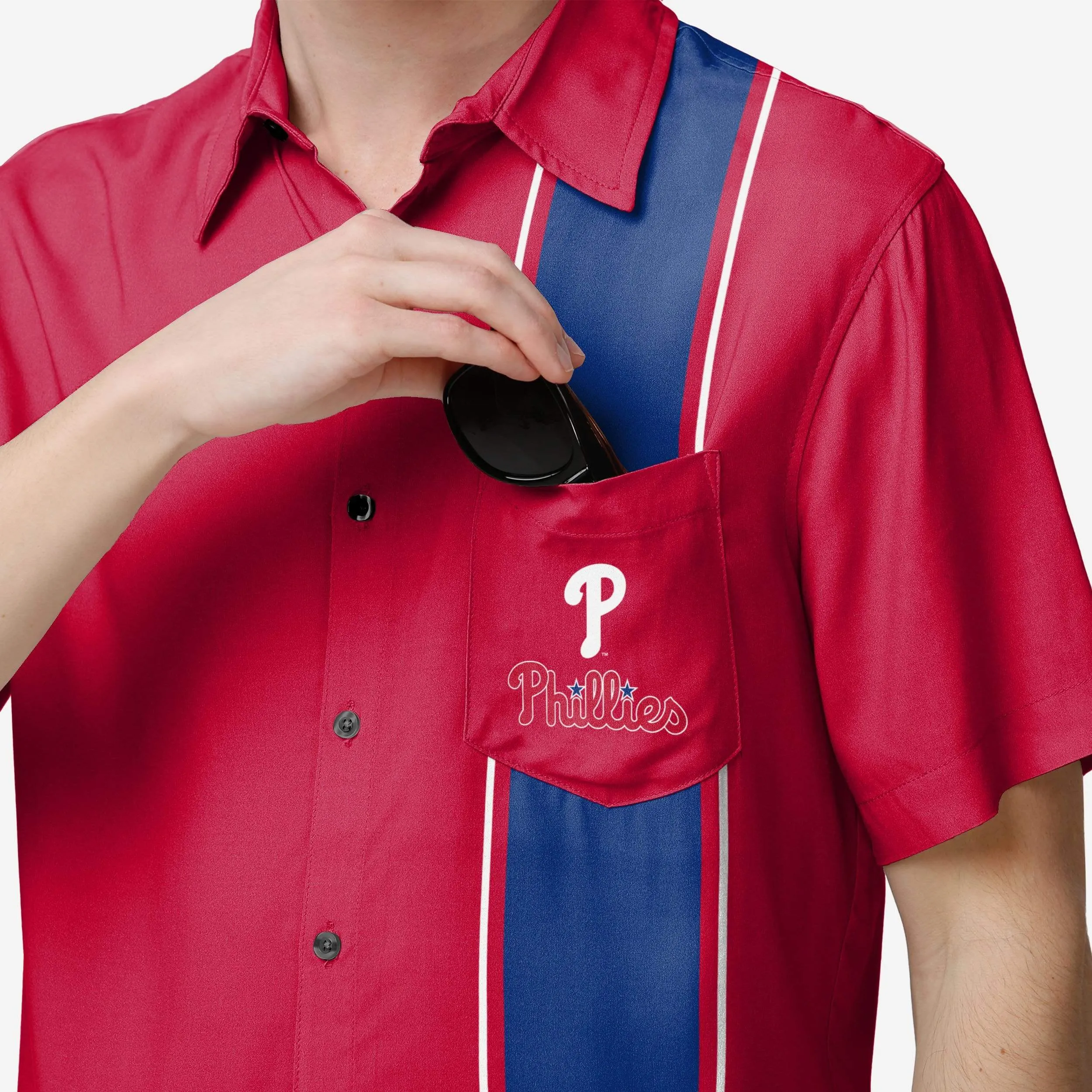 Philadelphia Phillies Bowling Stripe Button Up Shirt