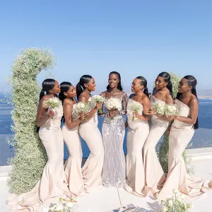 Pleats Floor length Mermaid Elegant Simple Pretty Long Bridesmaid Dresses,BDS0231