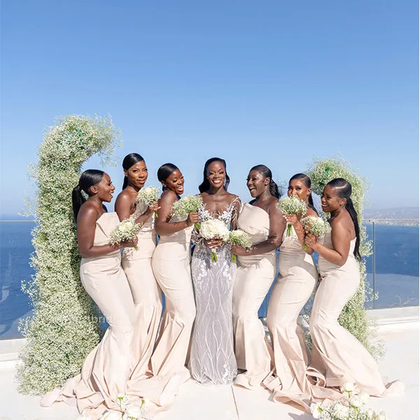 Pleats Floor length Mermaid Elegant Simple Pretty Long Bridesmaid Dresses,BDS0231