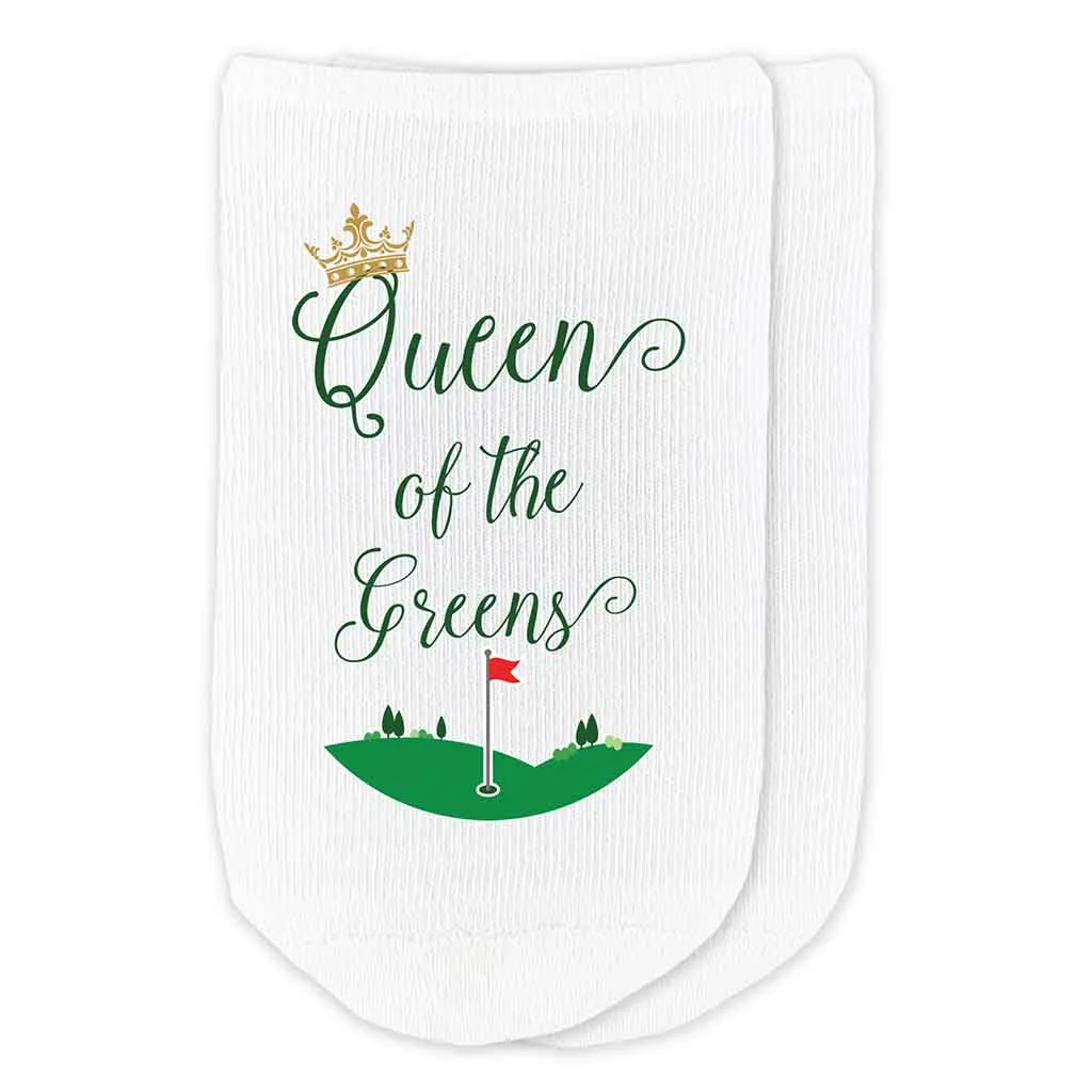 Queen of the Greens Golf Socks – Fun No-Show Socks for Women