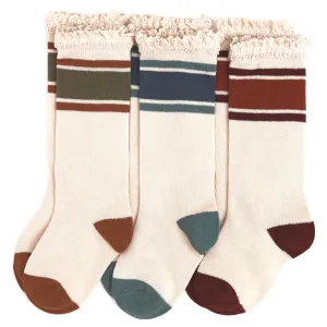 Rugby Stripe Knee High Socks 3-Pack || Little Stocking Co