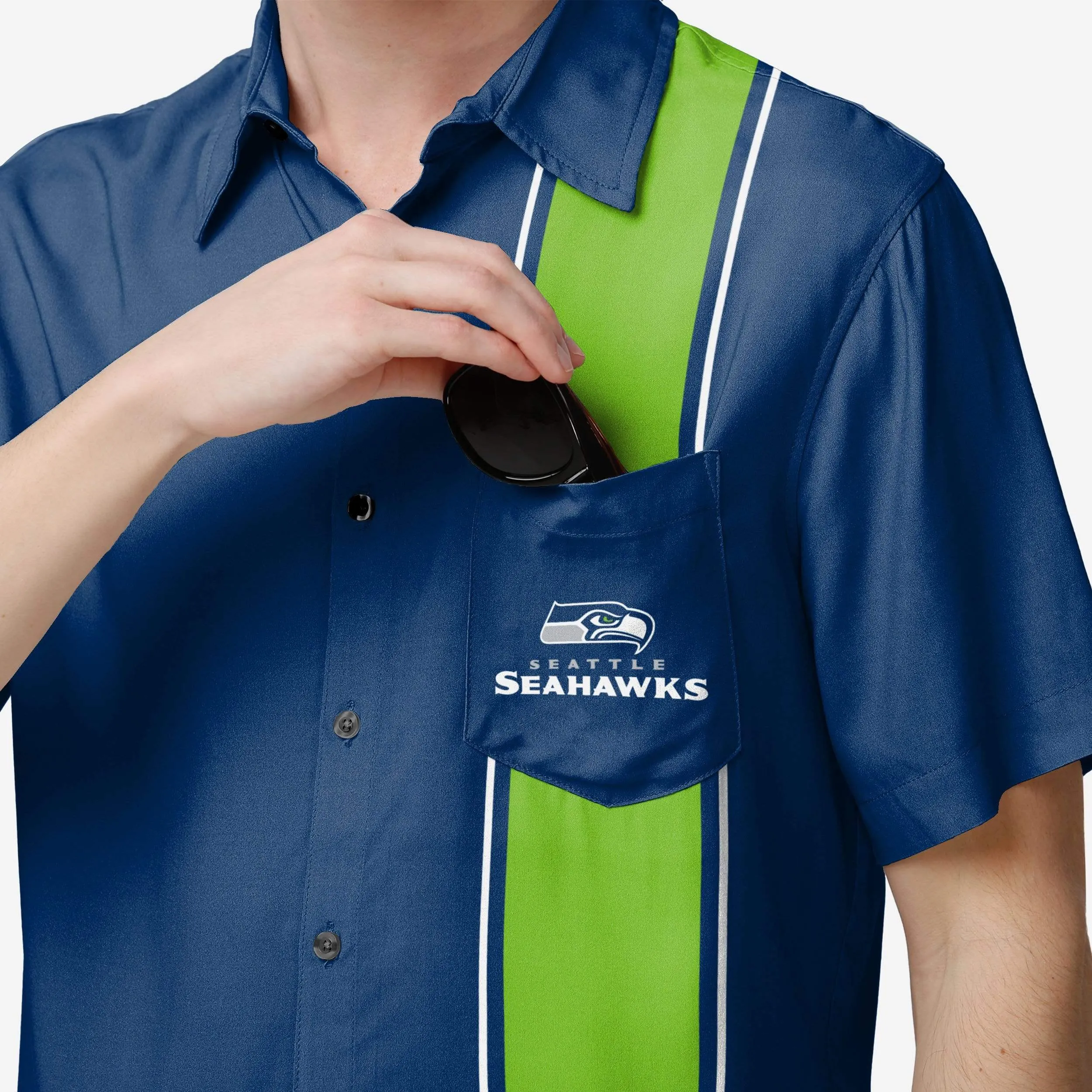 Seattle Seahawks Bowling Stripe Button Up Shirt