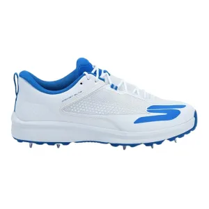 Skechers Cricket Elite Men’s Metal Spike Shoes – White/Light Blue | Pro-Level Cricket Shoes with Superior Traction & Comfort