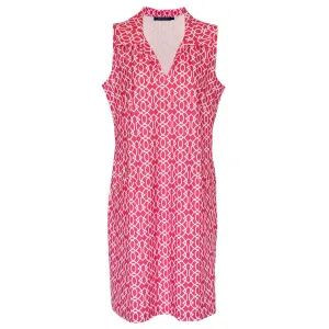St. Regis Dress in Imperial Trellis Pink and White