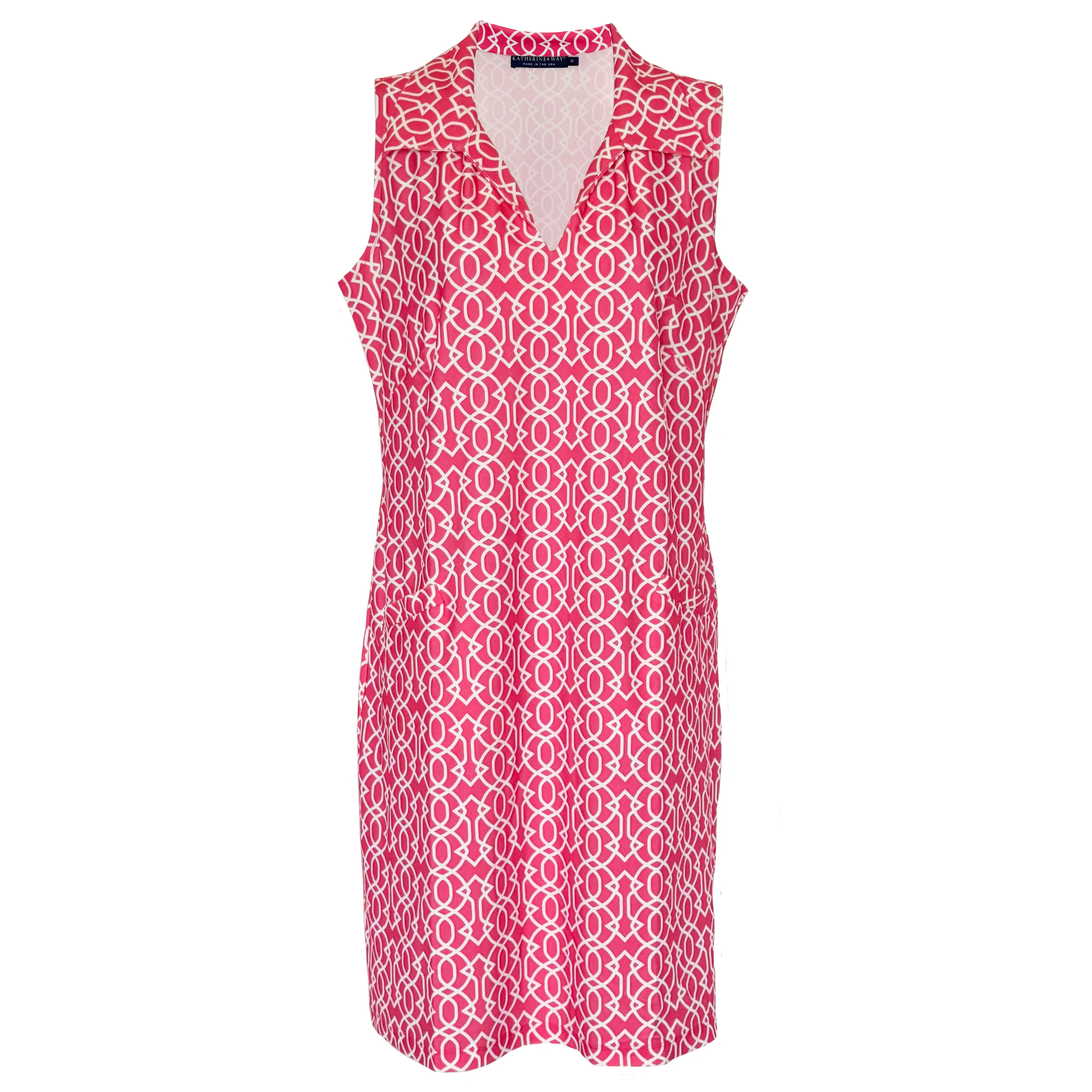 St. Regis Dress in Imperial Trellis Pink and White