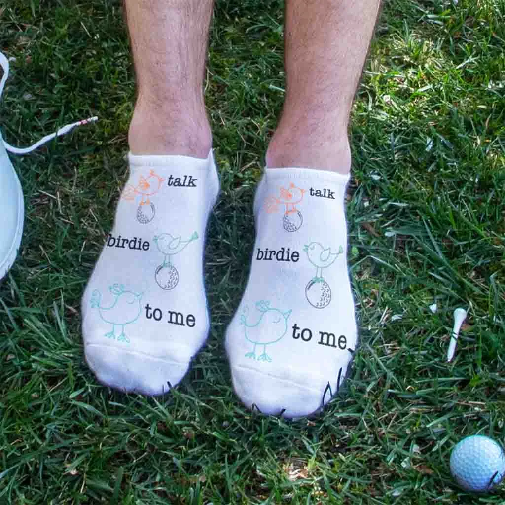 Talk Birdie to Me" Golf Socks – Funny No-Show Socks for Golfers