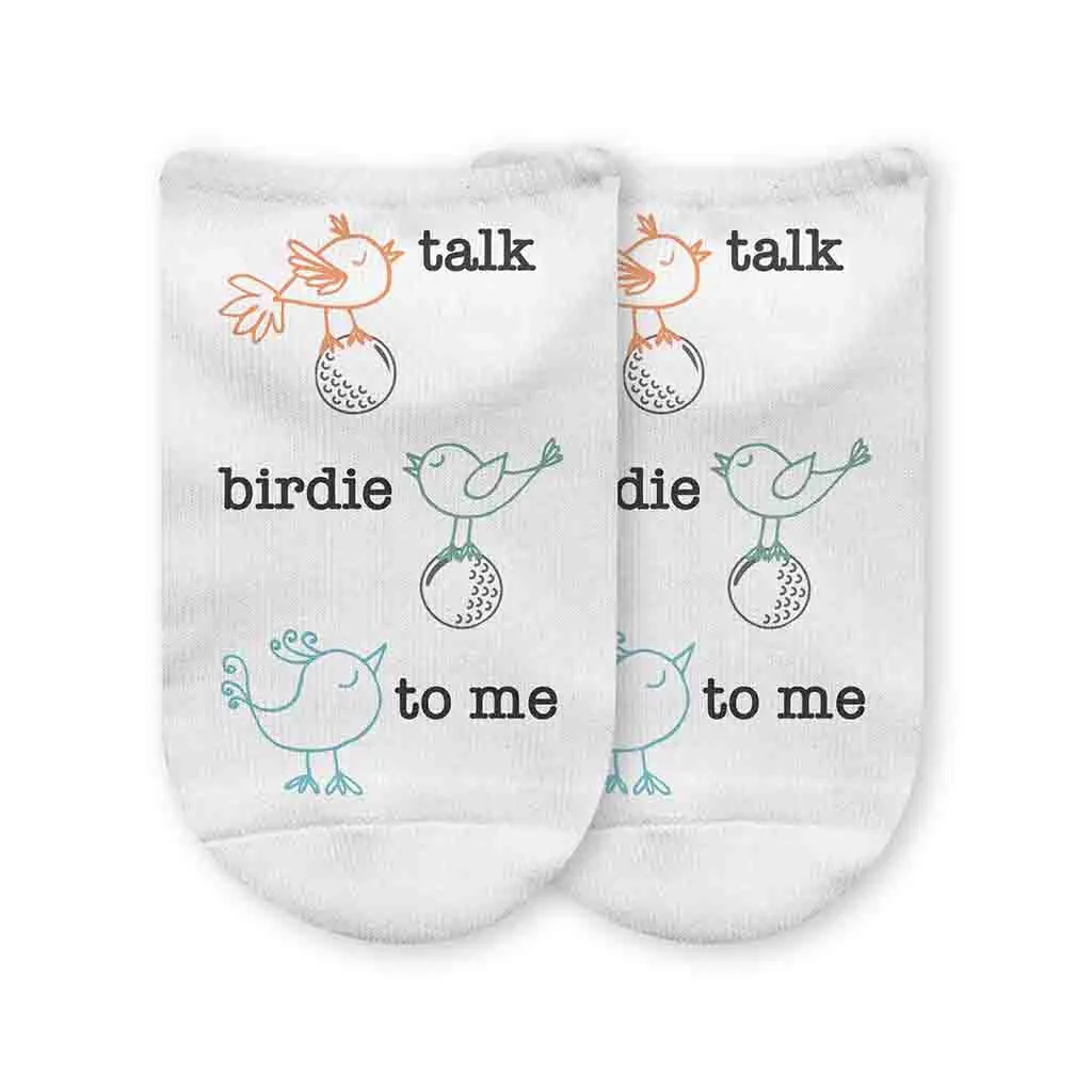 Talk Birdie to Me" Golf Socks – Funny No-Show Socks for Golfers