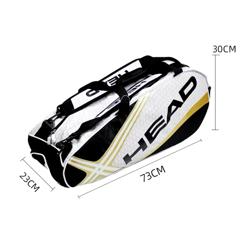 Tennis Rackets Bag Large Capacity 3-6 Pieces Tennis Backpack Badminton Gymbag Squash Racquet Bag with Separated Shoes Bag