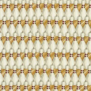 Tenpin Alley by Robert Kaufman BOWLING PIN STRIPE/RETRO