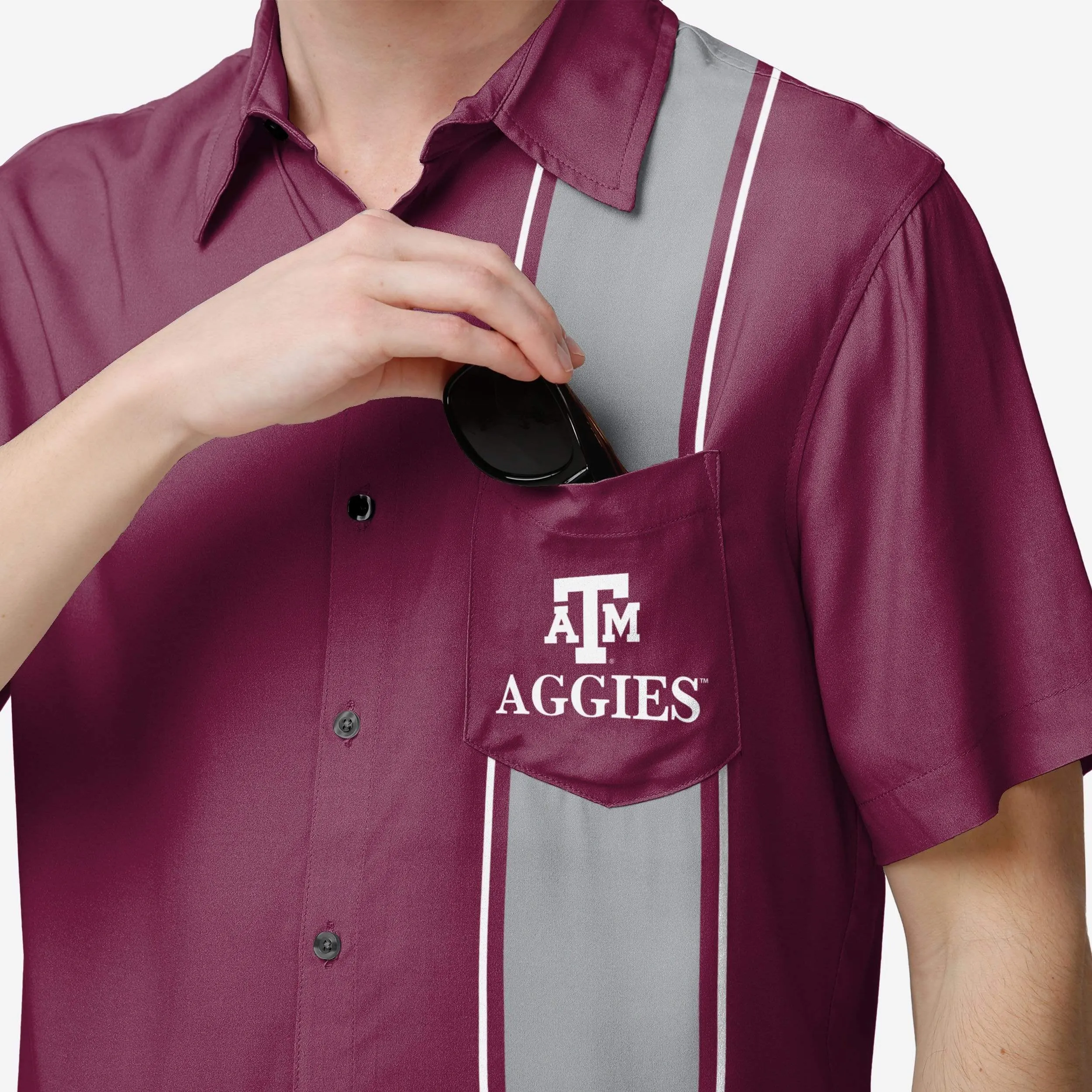 Texas A&M Aggies Bowling Stripe Button Up Shirt