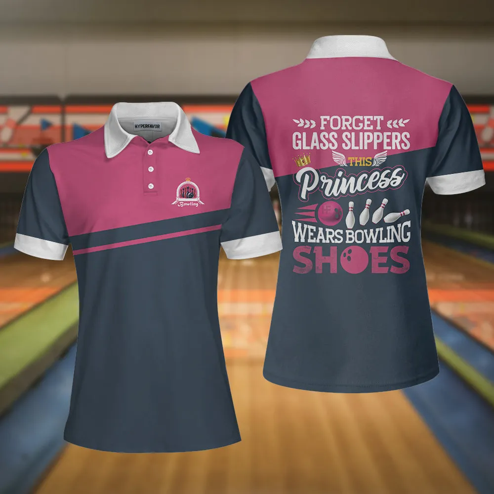 This Princess Wears Bowling Shoes Womens Bowling Shirt, Short Sleeve Women Polo Shirt