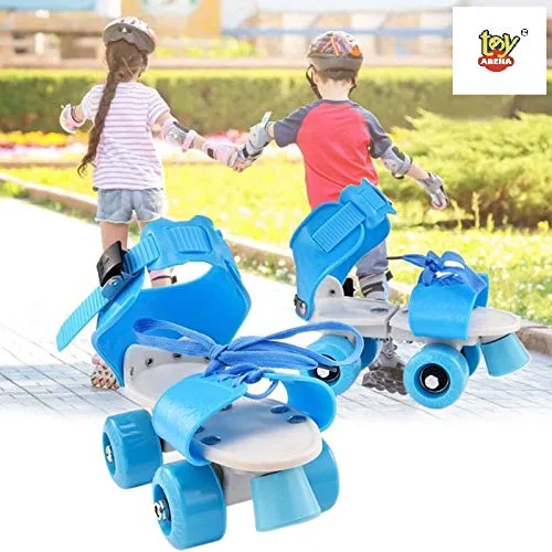 Toy Arena pro lite Children's Adjustable Speed Quad Roller Skates Shoes for Kids Roller Skates Shoesfor Kids (Blue)