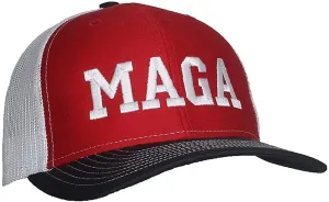 Tropic Hats Adult Embroidered Trump MAGA 6 Panel Trucker Cap W/Snapback