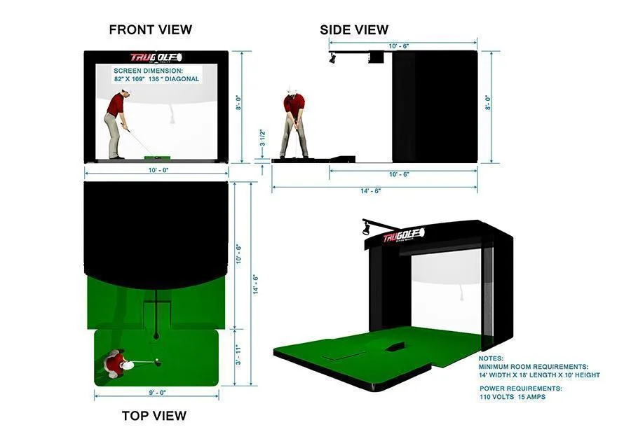 TruGolf Vista 10 PRO Golf Simulator w/ E6 Connect