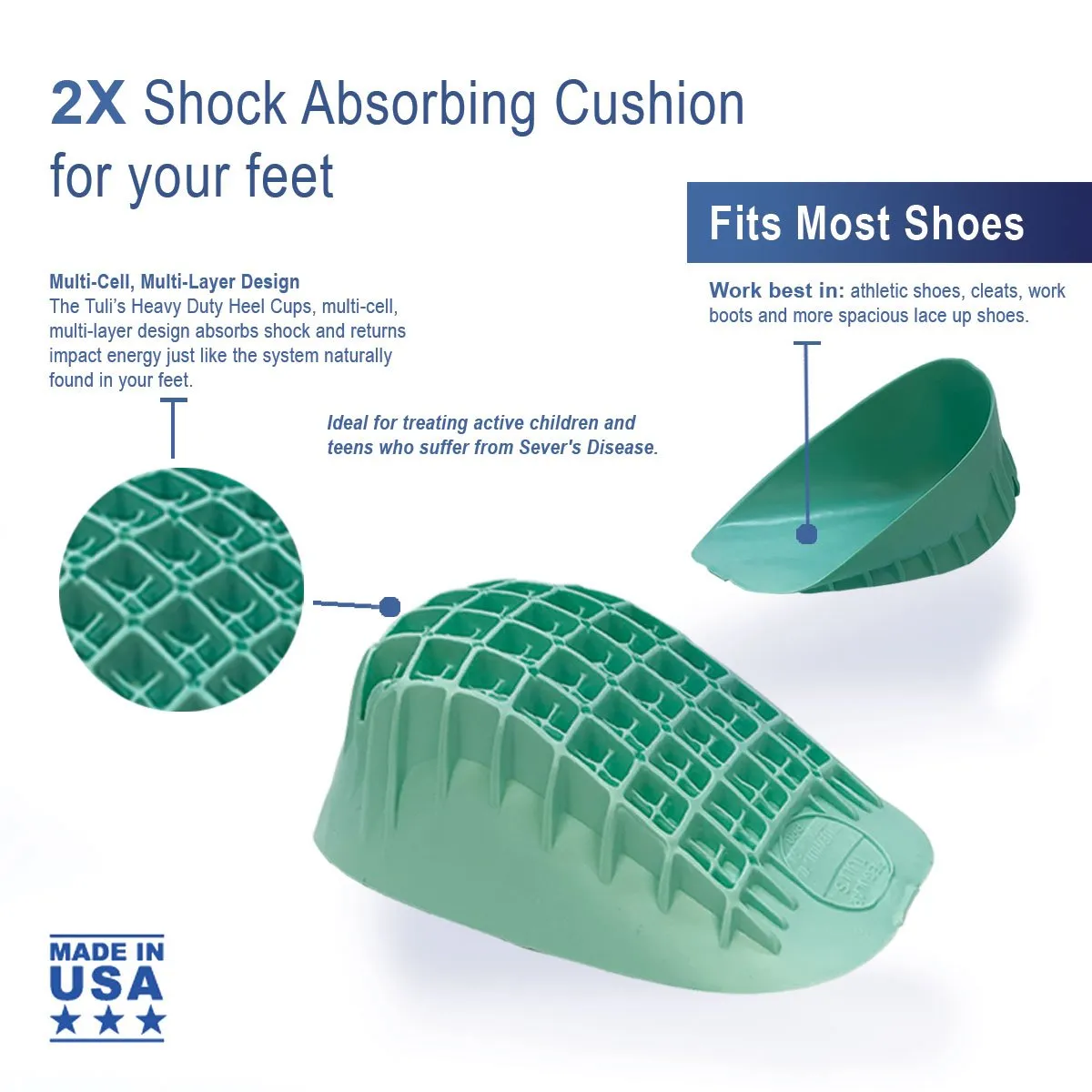 TULI'S HEAVY DUTY HEEL CUPS GREEN