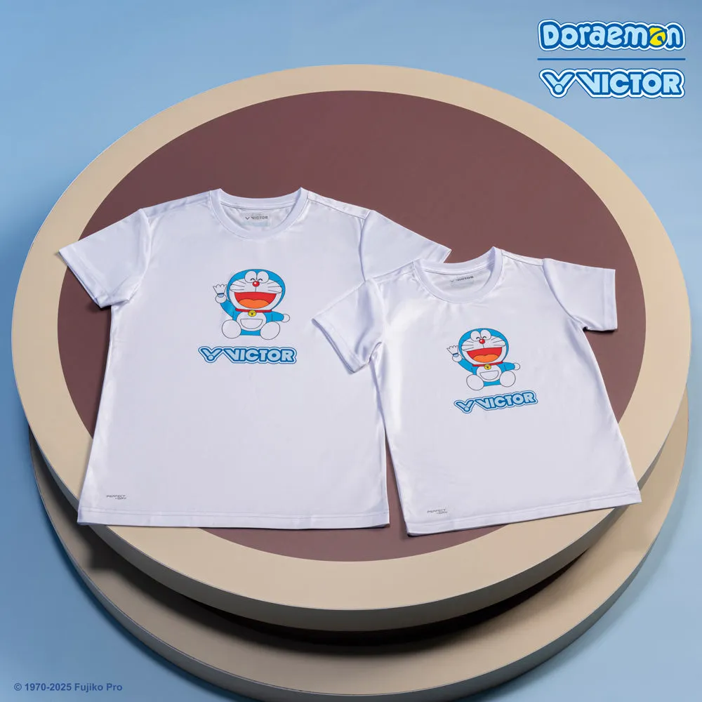 Victor X Doraemon T-501DRM-A Unisex T-Shirt [White]