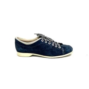 Vintage 1960s women’s blue suede Oxford lace up bowling shoes
