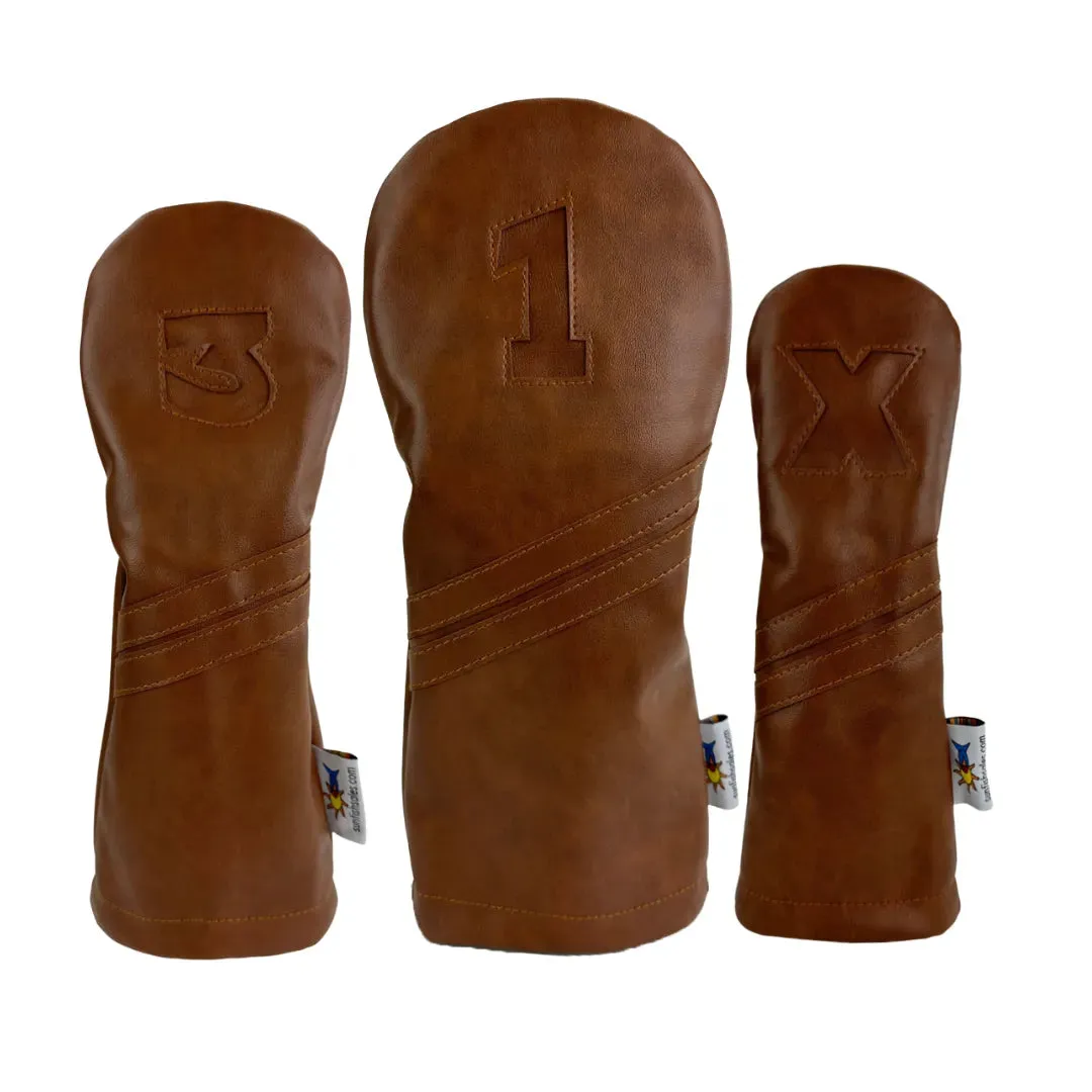 Vintage Leather Women's Golf Head Covers | Brown - Sets (3pc)