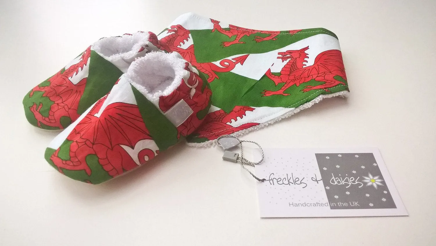 Wales Flag Baby Gift Set, Bib and Shoes set