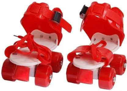 WON Roller Skates for Kids Age 5-10 Years Adjustable 4 Wheel Skating Shoes Very Smooth (Blue )
