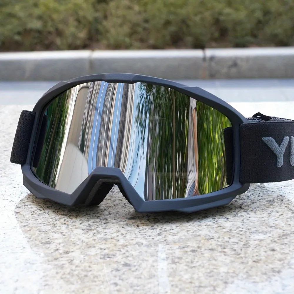 YUEDIO Adult Ski Goggles UV400 Protection - Anti-Fog Mirrored Lens, Impact-Resistant PC Material, TPU Frame - Windproof Snowboard Goggles for Men & Women, Applicable for Snowmobile, Skiing, Skating